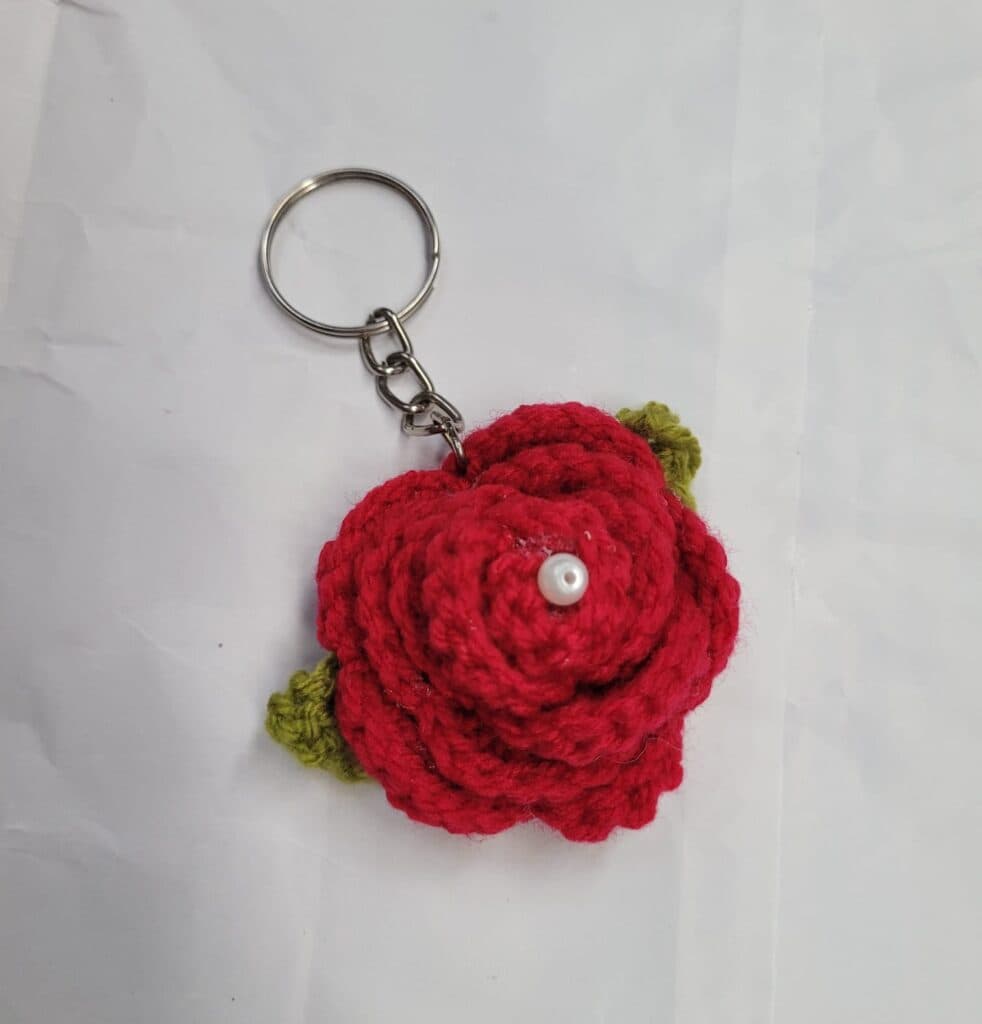 Crochet Floral Keychain