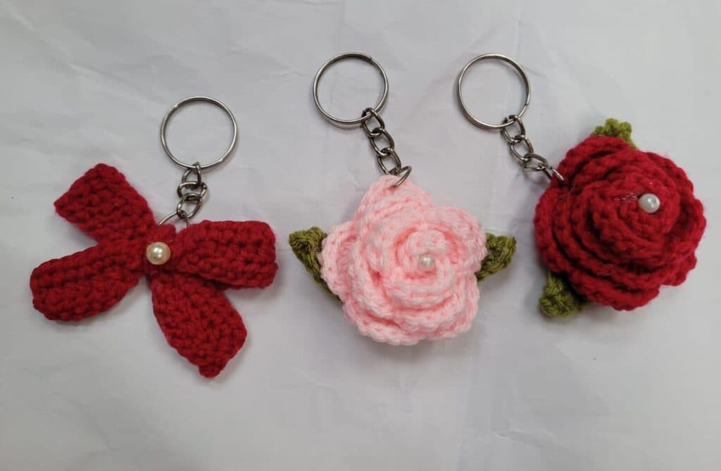Handcrafted crochet keychains by AmnArt